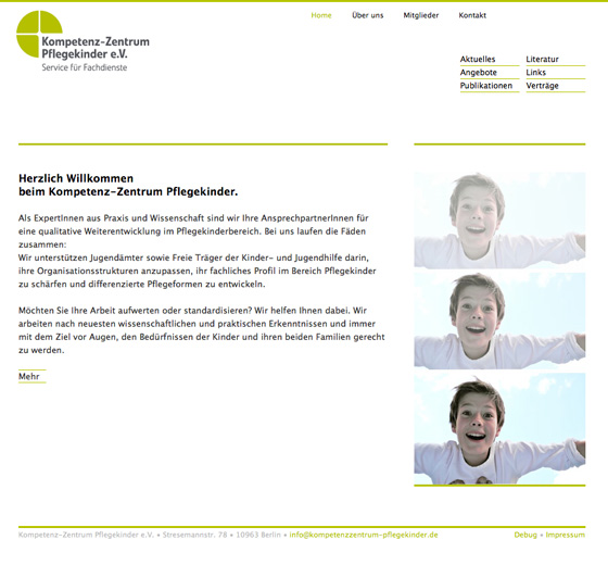 Webdesign Kompetenz-Zentrum Pflegekinder