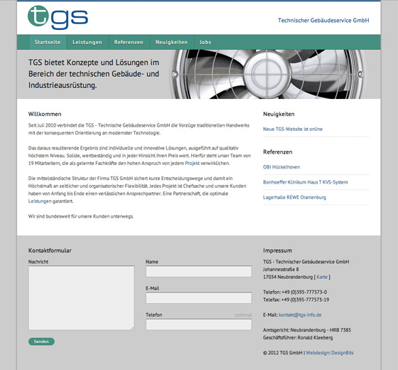 Webdesign Technischer Gebäudeservice GmbH